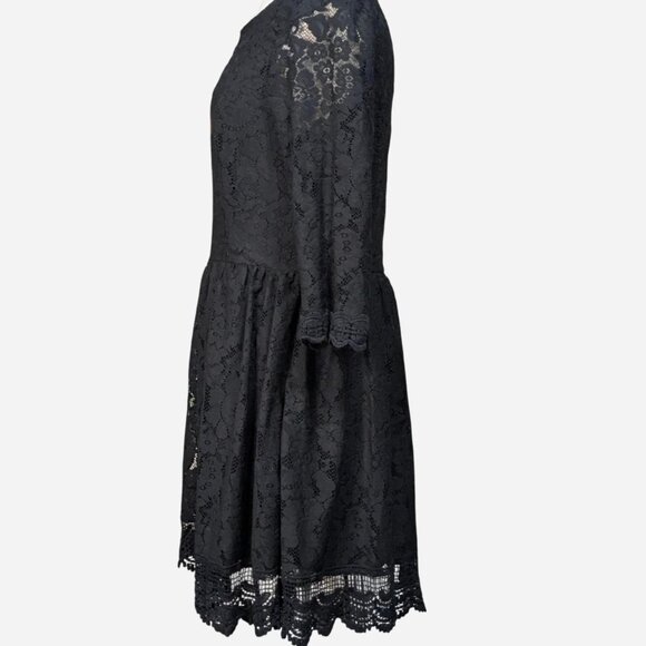 Black Lace Babydoll Dress Vintage Goth Dress - L - Picture 2 of 8